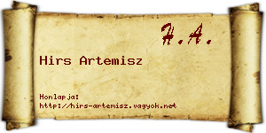 Hirs Artemisz névjegykártya